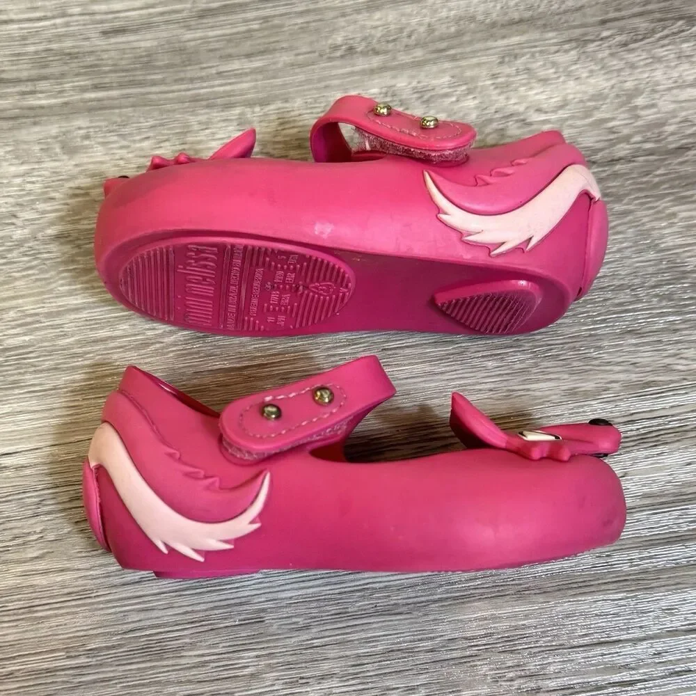 Mini Melissa Ultragirl Flats Mary Jane Shoes Toddler Girls Size 5 Pink Fox